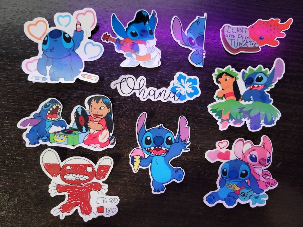 Lilo and Stitch DIY Stickers ONLY Favors Gift Bag Labels 3.75 x 4.75 -12  pcs