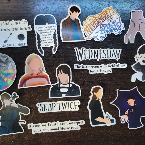 Wednesday inspired sticker set