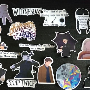 Wednesday inspired sticker set