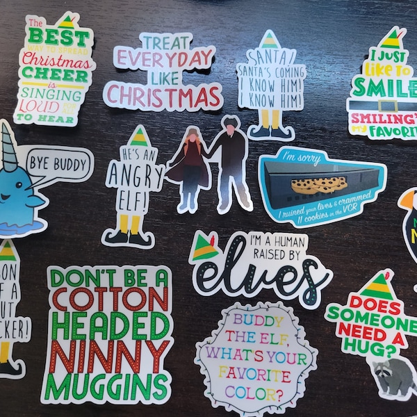 Elf stickers inspired, christmas, buddy the elf sticker set.