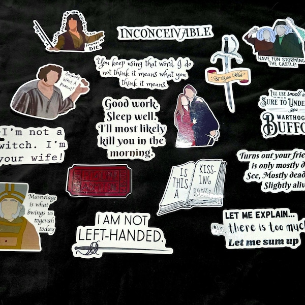 Princess Bride Inspired sticker set