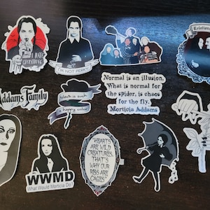 Addams Family inspired sticker set