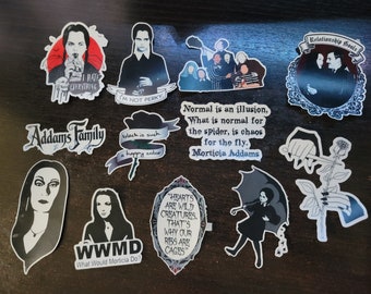 Addams Family inspired sticker set