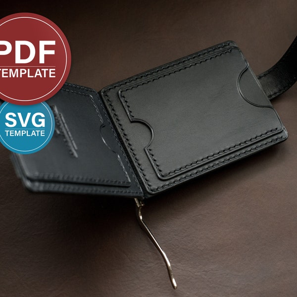 Leather Wallet PDF Pattern Money Clip SVG Template Leather Money Clip Pattern Flap Wallet Template + Leather PDF Pattern + Video Tutorial