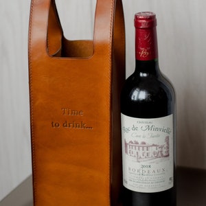 Bottle Holder PDF Pattern Leather Bag for Wine Bottle Leather Bottle Holder Template + Video ...