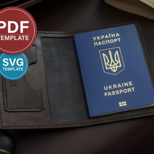 Paspoortomslag PDF-patroon leren portemonnee SVG-sjabloon Aangepast paspoorthouderpatroon Leathercraft-sjabloon Videotutorial