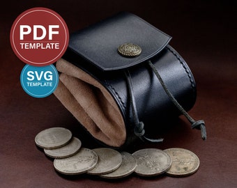 Leather Coin Pouch PDF Template: Cosplay Wallet SVG Pattern + Video
