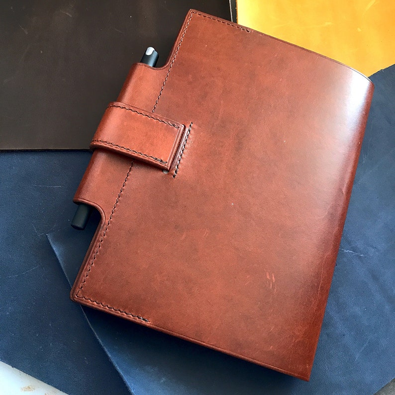 Notebook cover A5 leather pattern PDF Leather note book cover | Etsy