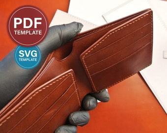 Bifold Wallet Leather Pattern: SVG & PDF Template + Video