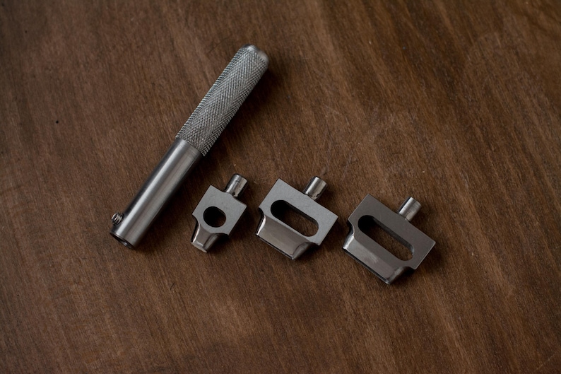 Oval Hole Punch with Handle TEP2 Press Machine Nozzle Oval Hole Die Cut Leathercraft Hole Punch Tool Leather Belt Oval Cutter