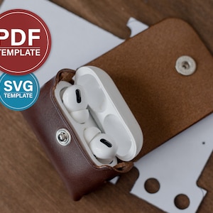 PDF modello custodia Airpods Pro Modello PDF custodia in pelle per Airpods Pro senza cuciture Modello SVG custodia Airpods Pro + video tutorial