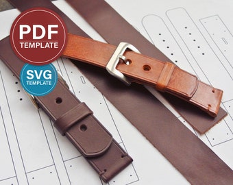 Uhrenarmband aus Leder: Muster: Handmade-Band-Vorlage (PDF, SVG) + Video