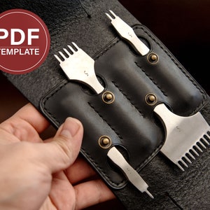 Leather Tool Case Pattern PDF Hole Punche Case PDF Template Leather PDF Pattern Video tutorial