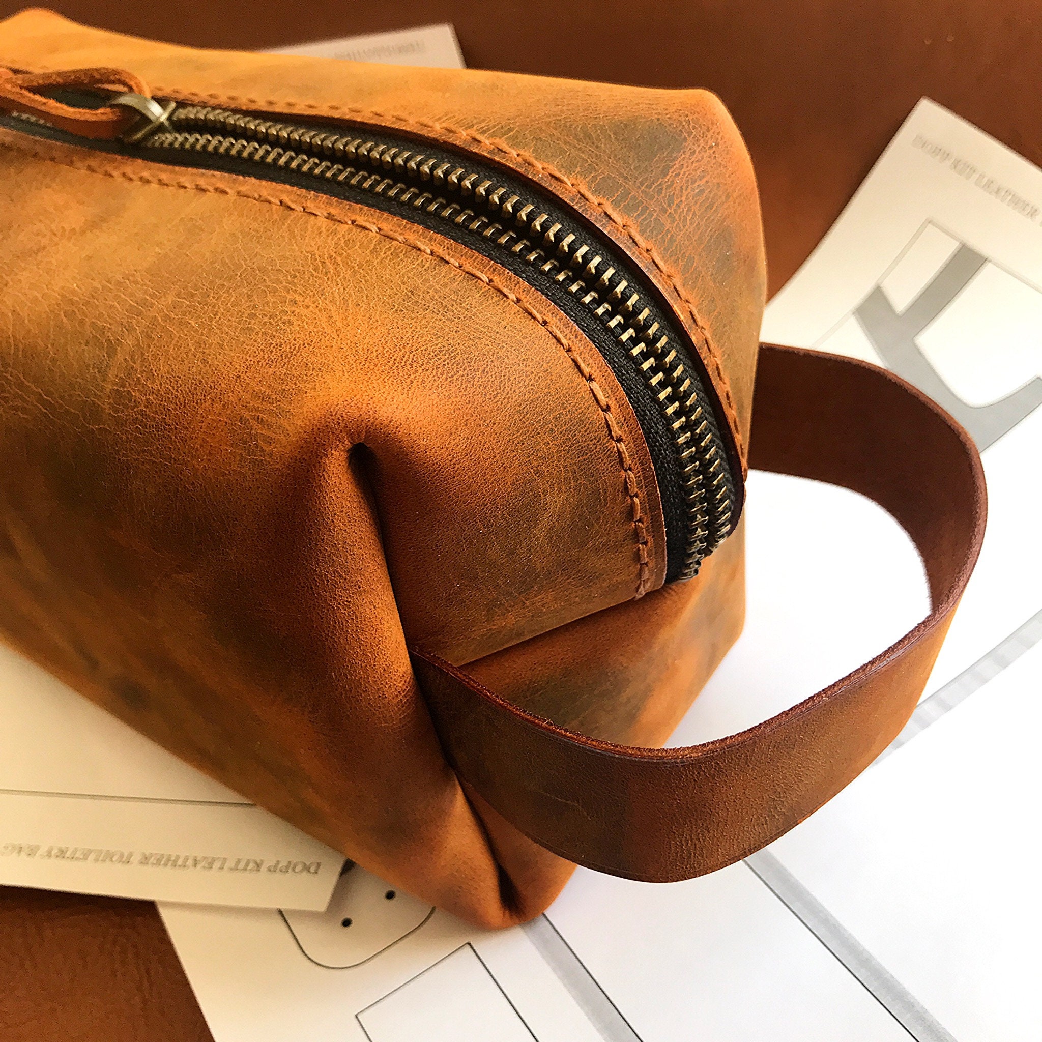 Dopp Kit Leather Pattern PDF Toiletry Bag Pattern PDF Travel Etsy Canada