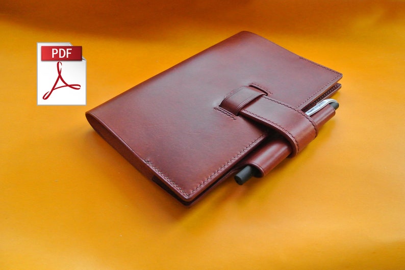 Notebook cover A5 leather pattern PDF Leather note book cover Etsy