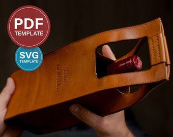Leder Wein Flaschenhalter PDF Schnittmuster + Video