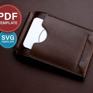 Padrão de carteira de couro PDF Padrão de clipe de dinheiro SVG Modelo de carteira de couro SVG Modelo de clipe de dinheiro magnético Tutorial em vídeo