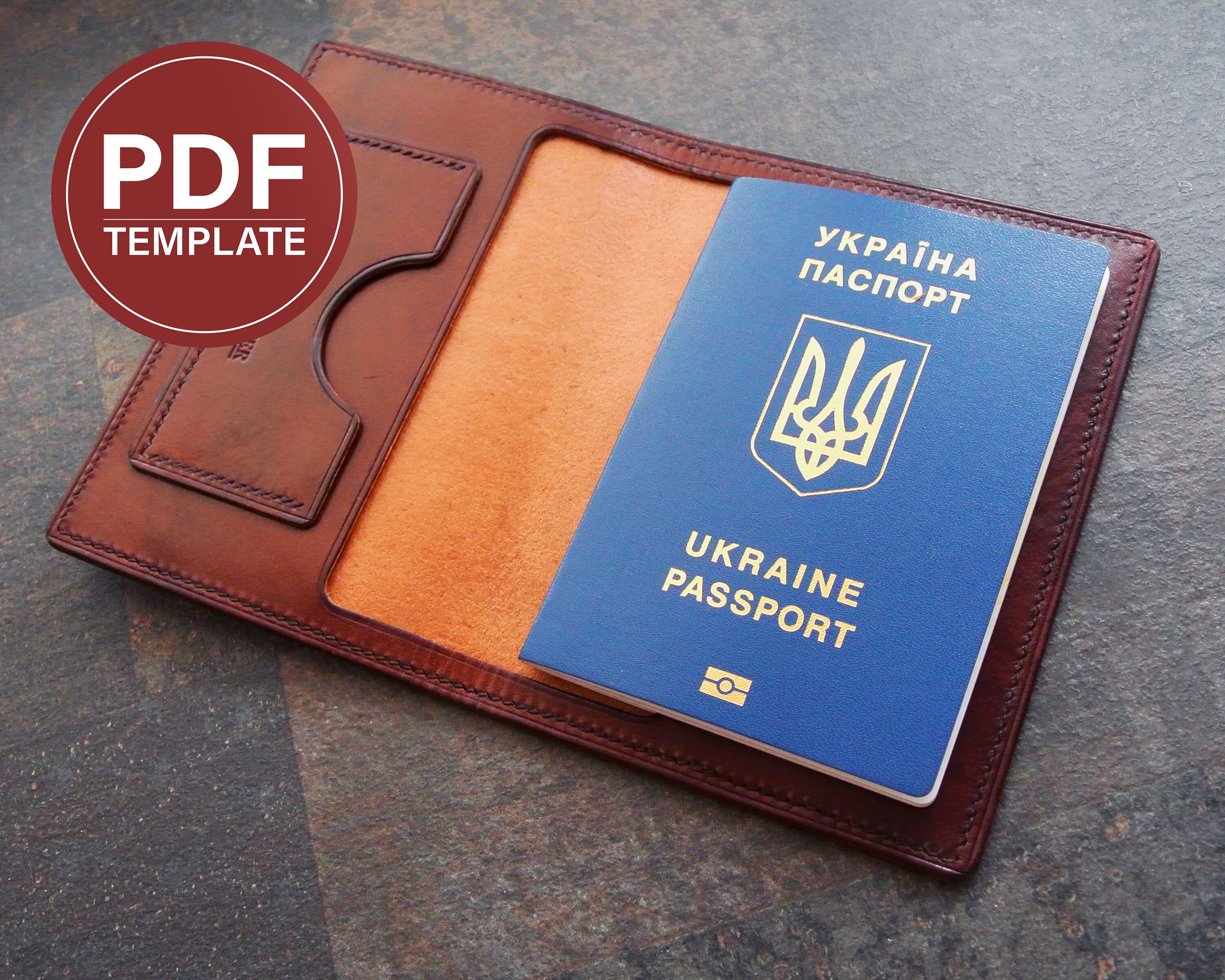 Passport cover leather pattern PDF International passport Etsy