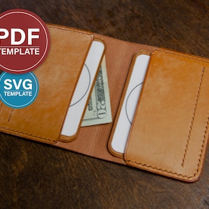 PDF-mönster för läderplånbok: Enkel SVG-mall för korthållare + videohandledning