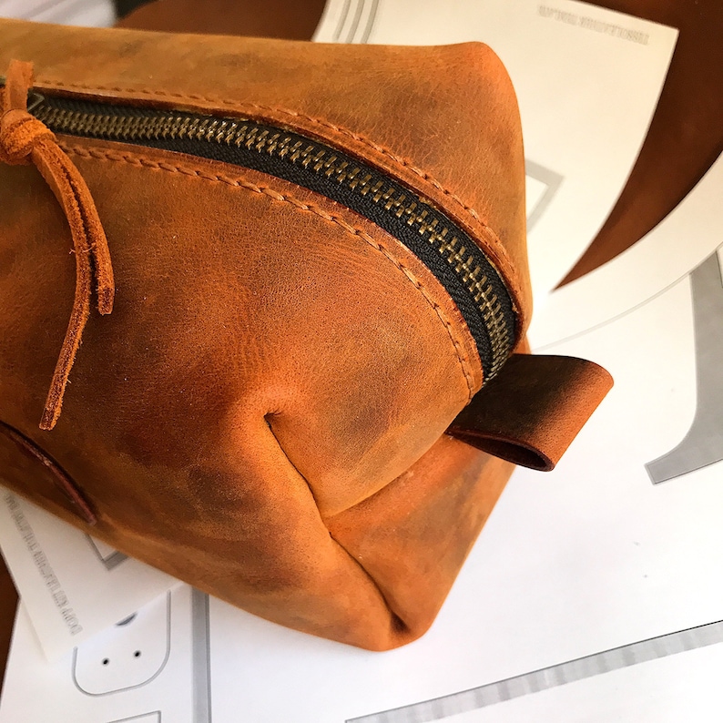 Dopp Kit leather pattern PDF Toiletry bag pattern PDF Handmade Etsy