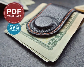 Leder Geldscheinklammer PDF Muster: Geldscheinklammer Vorlage + Video (SVG)