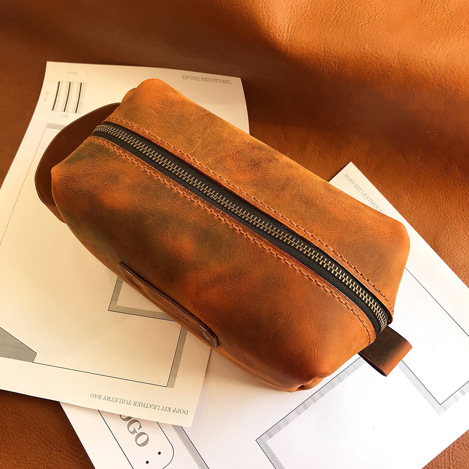 Dopp Kit Leather Pattern PDF Toiletry Bag Pattern PDF Travel Etsy