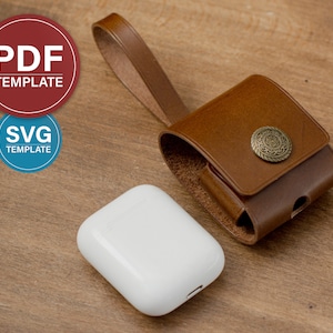 Modello PDF custodia in pelle per Airpods 2 Modello PDF custodia in pelle per Airpods Modello SVG custodia per Airpods 2 Supporto portachiavi Airpods + Video tutorial