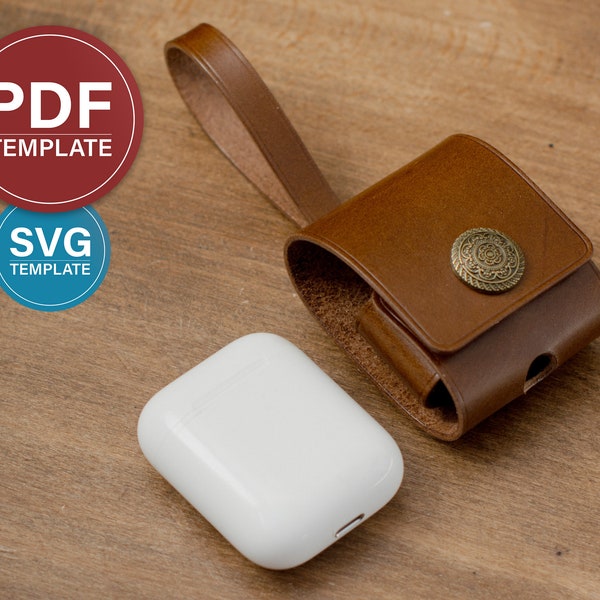 Airpods 2 Case Leather Pattern PDF Airpods Case Leather Template PDF Airpods 2 Case SVG Template Airpods Keychain Holder + Video tutorial