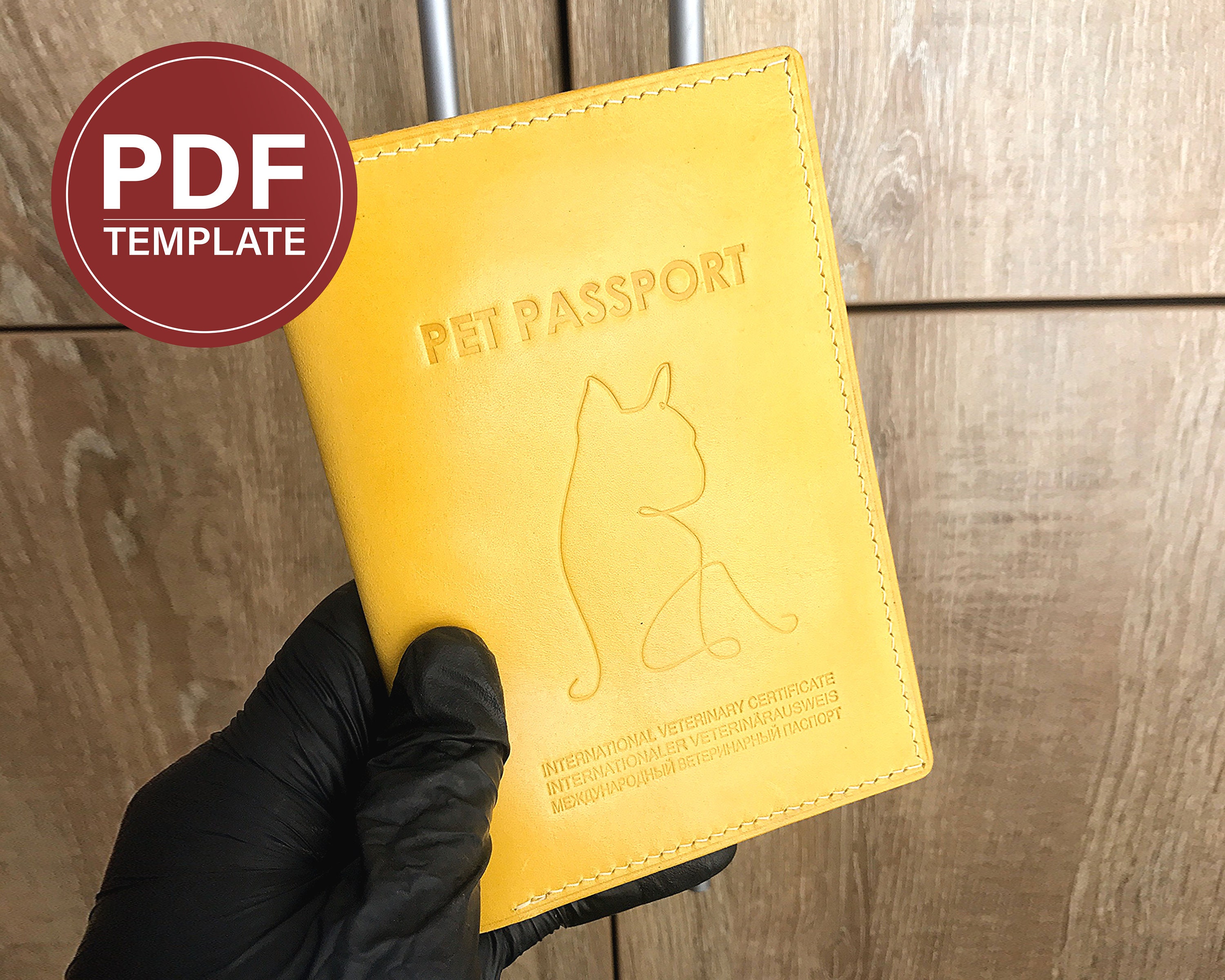 Pet passport cover PDF Leather passport cover pattern Pet Etsy