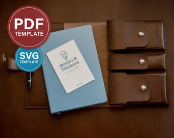 Leather A5 Organizer Cover PDF Pattern: Daily Planner SVG Template + Video
