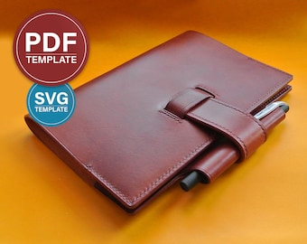 A5 Leather Notebook Cover Pattern: PDF + SVG Template + Video
