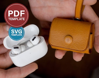 Airpods Pro Leather Case PDF Pattern,  Apple Earphone Holder SVG Template + Video Tutorial