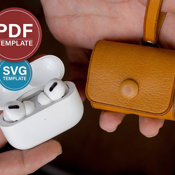 Airpods Pro Case PDF Pattern Airpods Pro 2 Case Template Airpods Cover Leather Pattern PDF Airpods Keychain SVG Pattern + Video tutorial