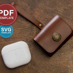 Modello PDF per custodia in pelle per Airpods 3, modello SVG per supporto Airpods + tutorial video