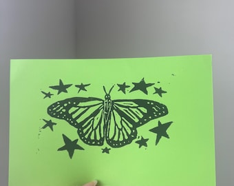 Butterfly - Linocut Print