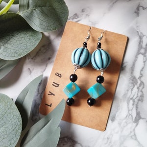 Blue Earrings - Long Earrings - Sky Blue - Blue Balloon