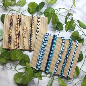 Braided Bracelets - Thread Bracelets - Rope Bracelet - Colorful Bracelets - Bracelet Set - Blue Bracelets - Beige Bracelets