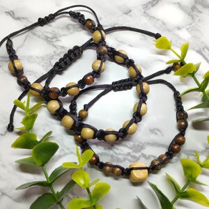 Braided bracelet - Wooden bracelet - Wooden bead bracelet - Friendship bracelet