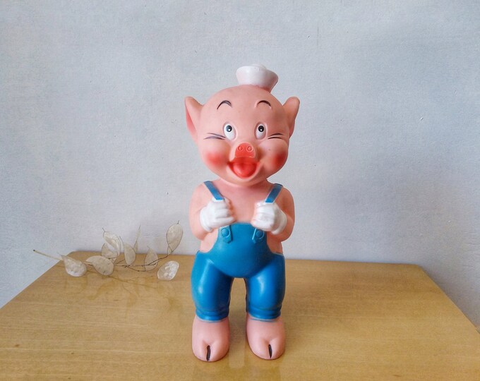 Former Toy past pouet pouet Pig blue overalls Walt Disney vintage productions circa 1960