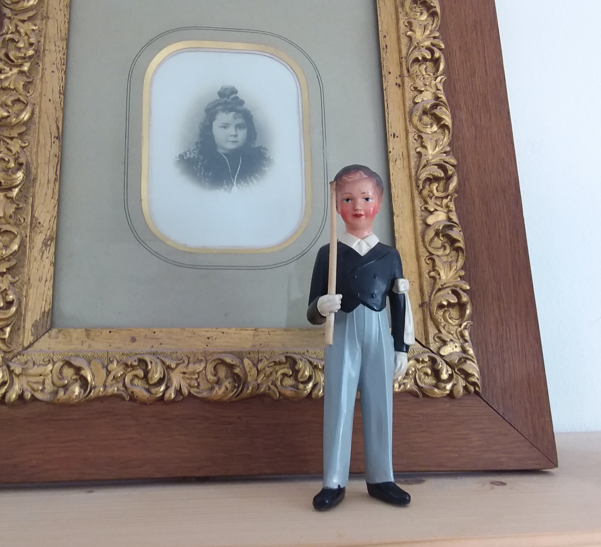 Ancienne Figurine Communiant Petit Colin 1930 en Celluloid . France .religion