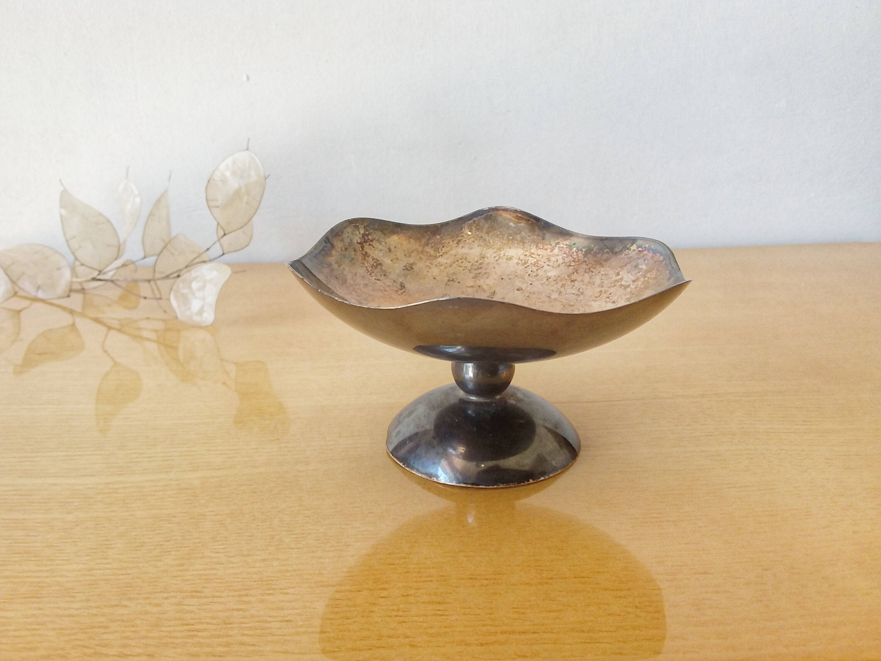 Ancien Baguier/Petite Coupe Vide Poche en Argent Massif. France . Tête de Minerve Silver Old Art Dec