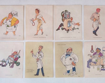 Lot 8 Former Big Buvards PUBLIC HumorY M BIG Laboratory MEDICINE Doctor 1960 . France