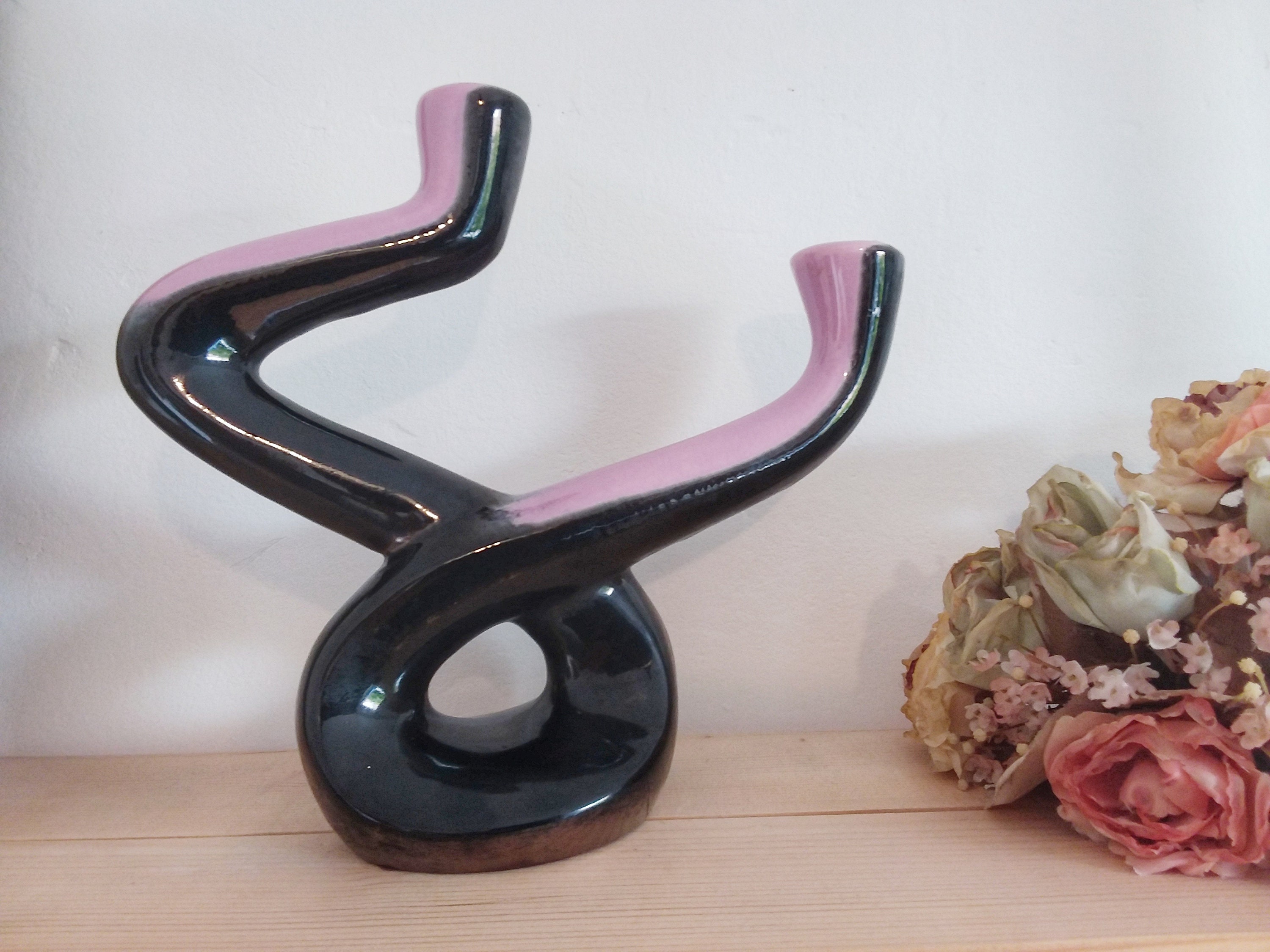 Bougeoir Vintage de L'atelier Ceramidi . Design Année 1950 Vallauris. France