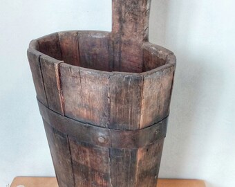 Hotte, Seille, Brante dell'antica mietitrice, BOIS. Enologo, vite, vino, campagna francese 19°, Arte Popolare