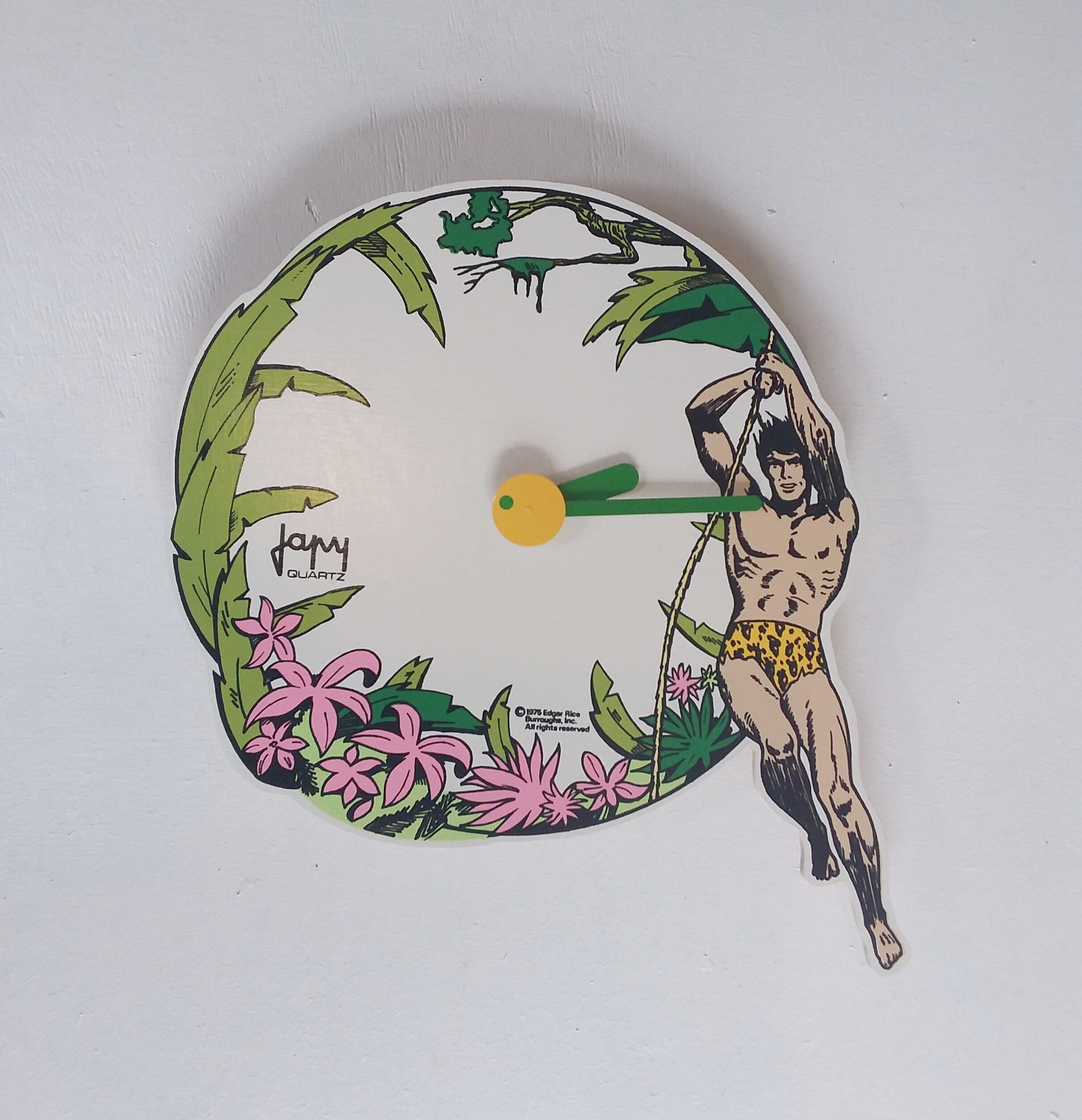 Horloge Murale Japy Vintage 1980/1990 . Tarzan Bande Dessinée/Dessin Animé. Pendule Quartz