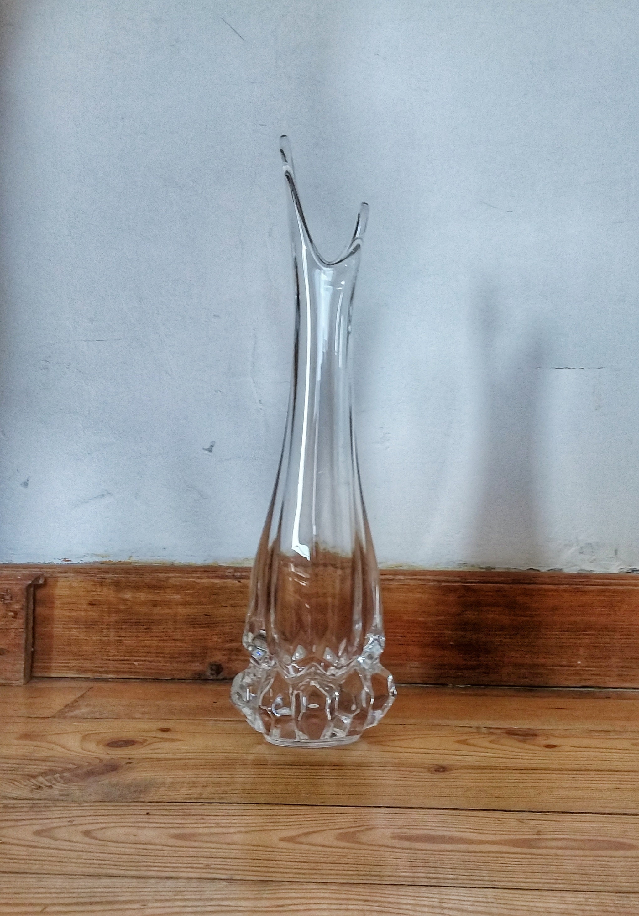 Vintage Vase en Cristal Art Vannes France Vers 1950/1960