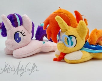 Pony Plush G4 Inspired Starlight & Sunburst 7" Beanie Plushies Made To Order.