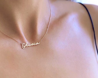 Custom Name Necklace,Tiny Name Necklace,Personalized Name Jewelry,Bridesmaids Gift, Dainty Name Nacklace,  Personalized Christmas Gift