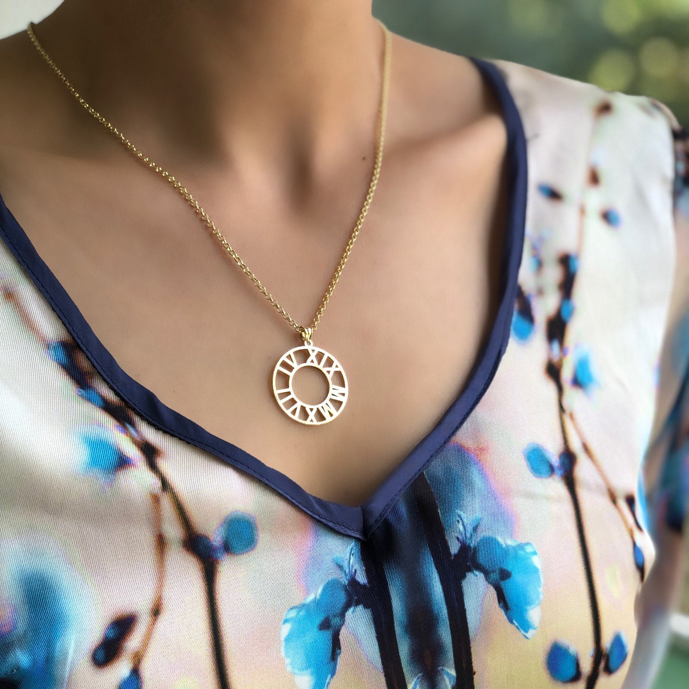 Roman Numerals NecklacePersonalized mother JewelryMonogram | Etsy