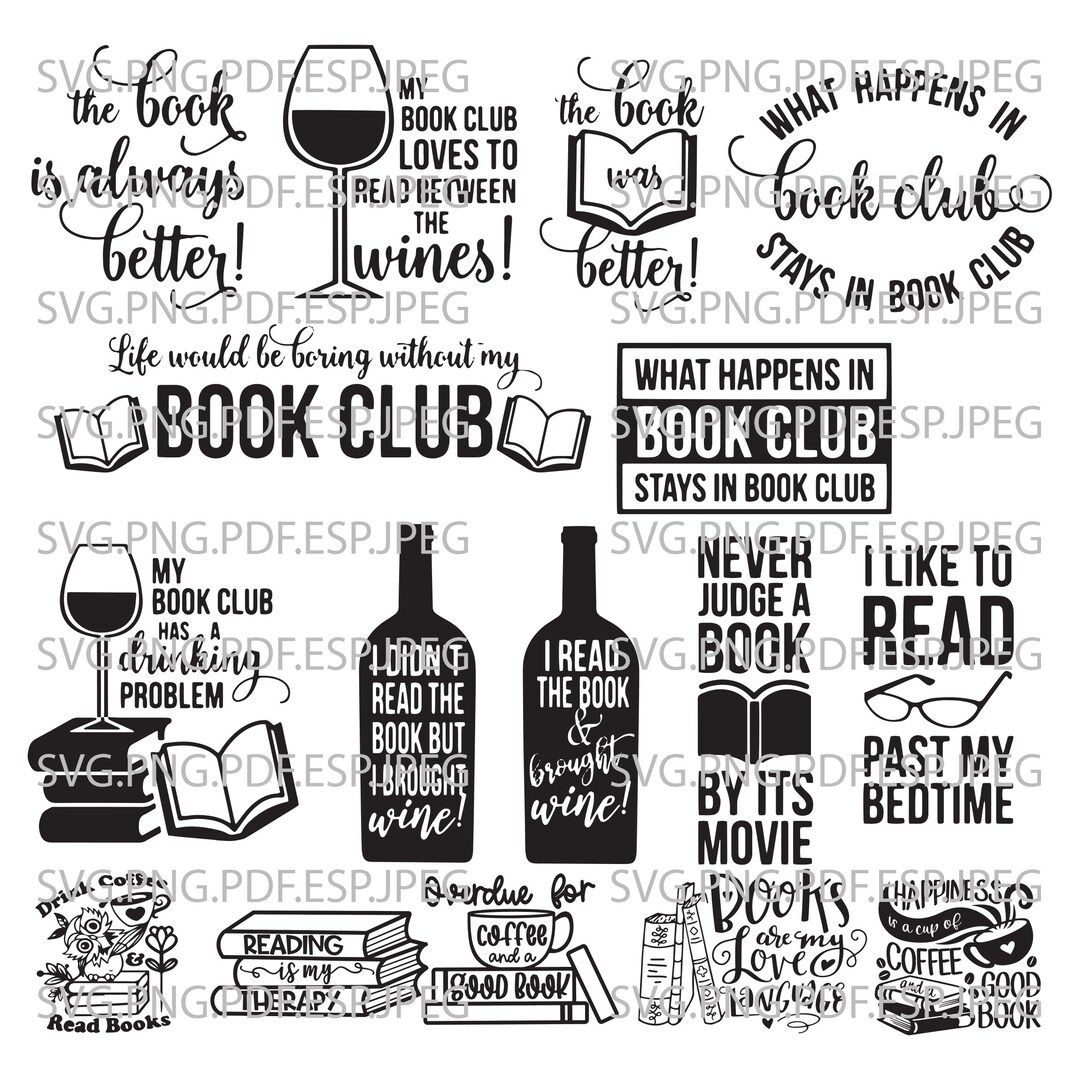 Reading SVG Bundle Commercial Use Book Lover SVG Cut Files - Etsy